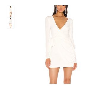 superdown Sierah Jersey Wrap Mini Dress in White